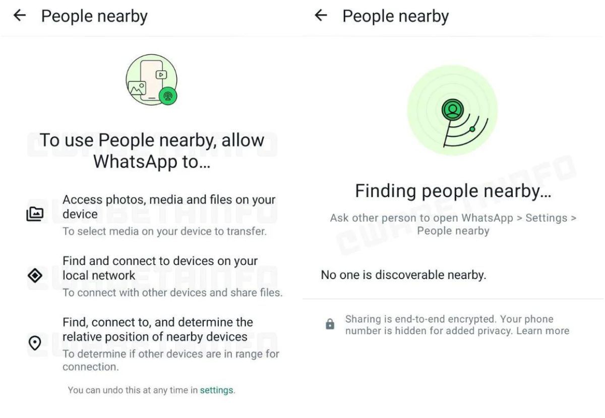 WhatsApp Nearby File Sharing Feature